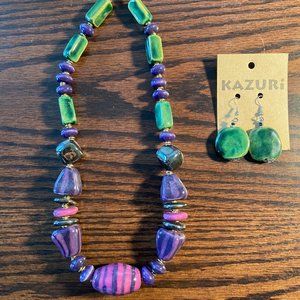 Kazuri Necklace & Earring Set